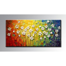 Pintura a óleo nova moderna da flor do estilo da faca (KVF-011)